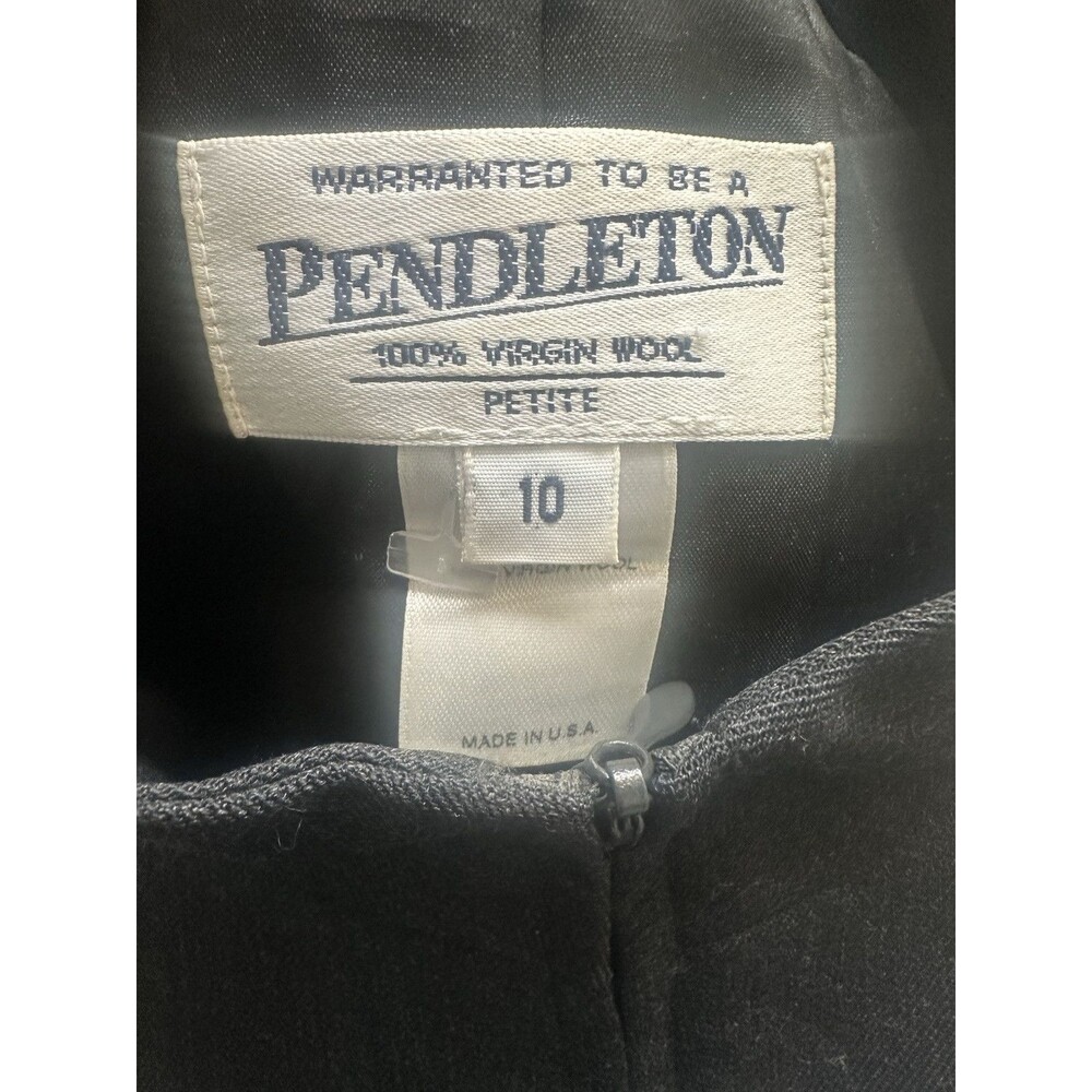 VTG Pendleton Women's 10 Dark Gray Zip Up Blazer Jacket Virgin Wool - Picture 3 of 8